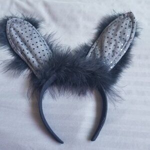 Playboy Bunny Ears Headband  Black  Velvet Rabbit Ears Lace